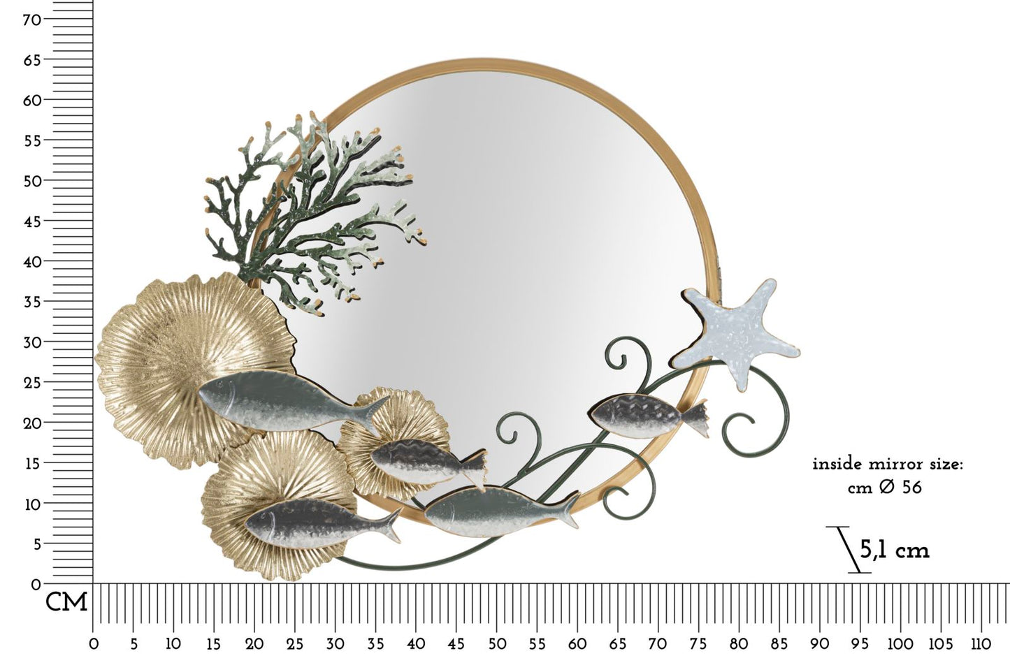 SPECCHIO D MURO POISSON CM 88,9X7,6X65,4