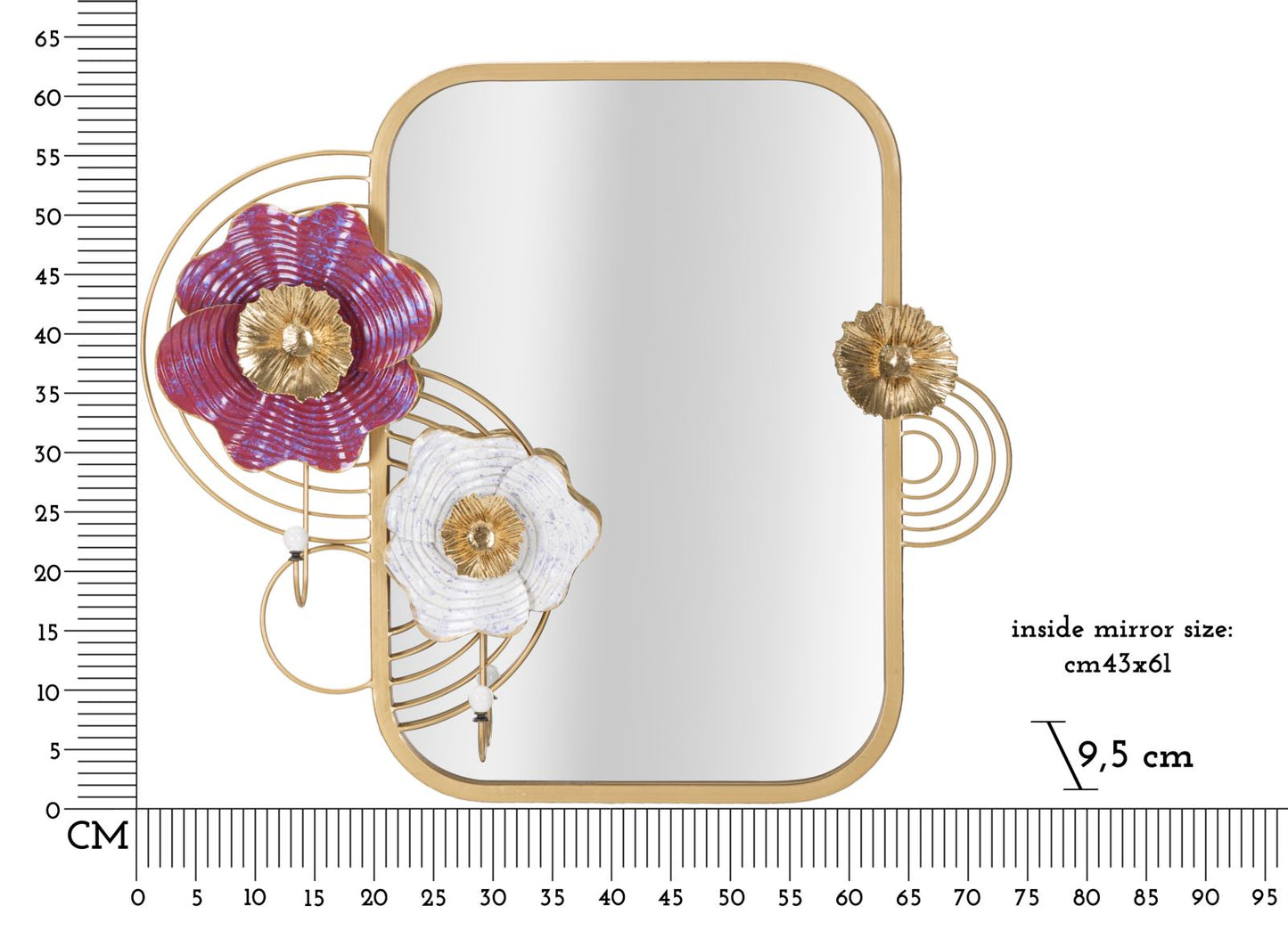 SPECCHIO DA MURO LOVIS CM 75X9,5X64,1