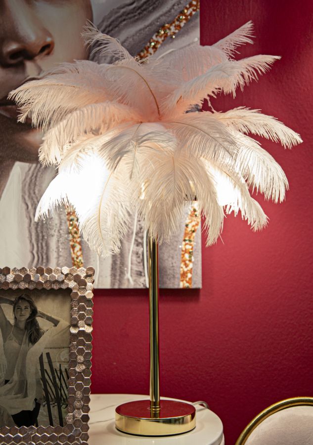 LAMPADA DA TAVOLO PALM ROSA CM ? 40X55