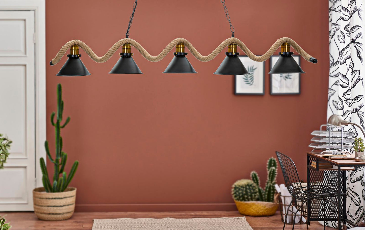 LAMPADARAIO COUPE/CORDE 5 LUCI CM 130X20X80