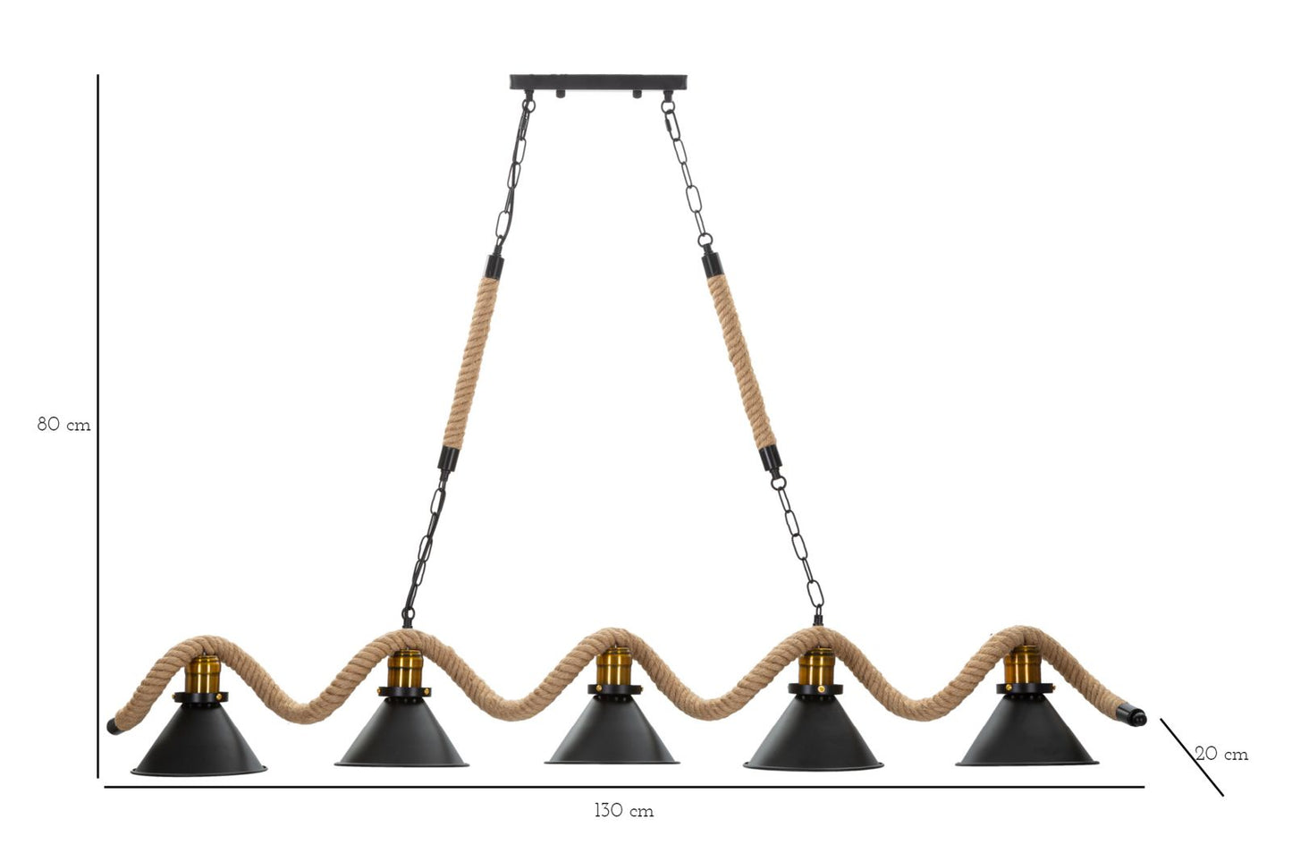 LAMPADARAIO COUPE/CORDE 5 LUCI CM 130X20X80