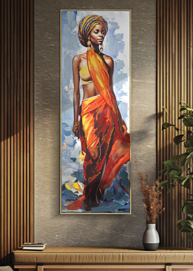 DIPINTO SU TELA C/CORNICHE DAPHNE -A- CM 52X4,5X152