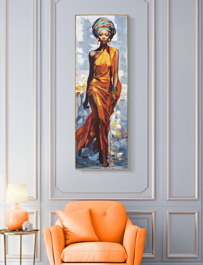 DIPINTO SU TELA C/CORNICHE DAPHNE -B- CM 52X4,5X152