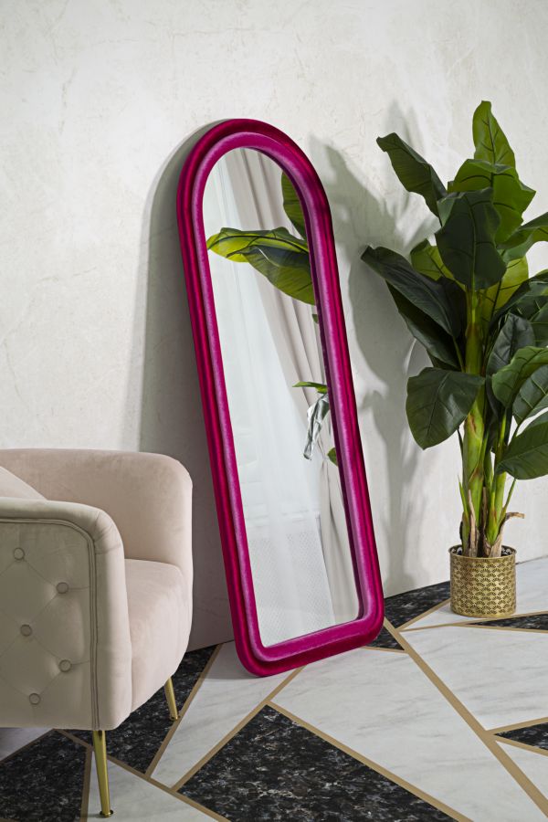 SPECCHIO DA MURO CLOE VELLUTO FUXIA CM 60X4X160
