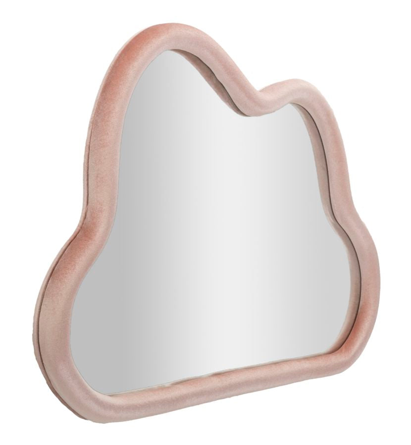 SPECCHIO DA MURO CLOUD VELLUTO ROSA CM 90X4X60