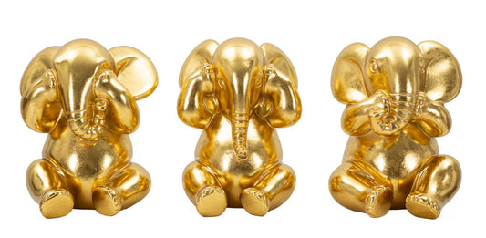 ELEFANTE NON VEDO/NON SENTO/ NON PARLO SET 3 PZ CM ? 15,5X20,5