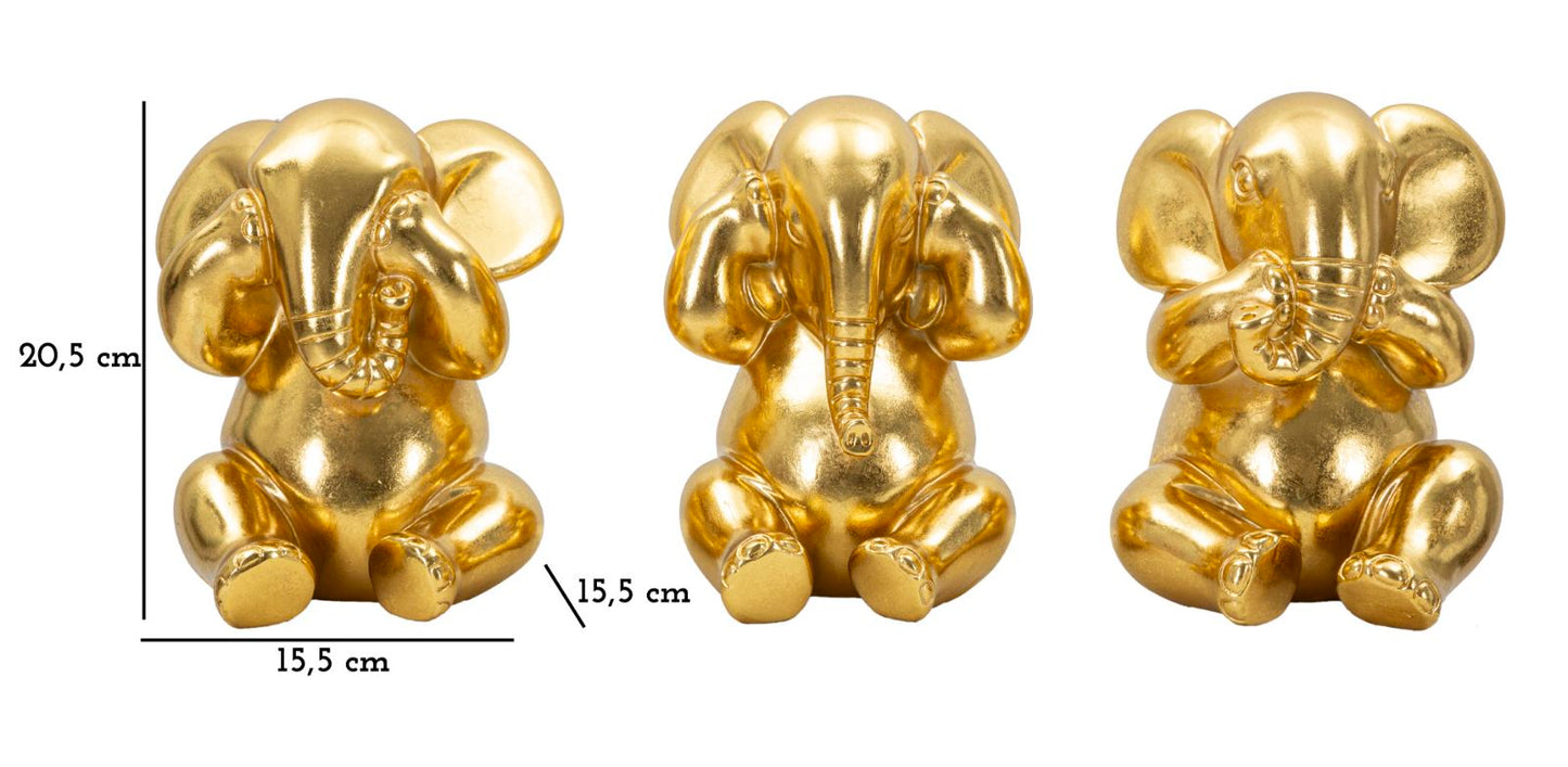 ELEFANTE NON VEDO/NON SENTO/ NON PARLO SET 3 PZ CM ? 15,5X20,5