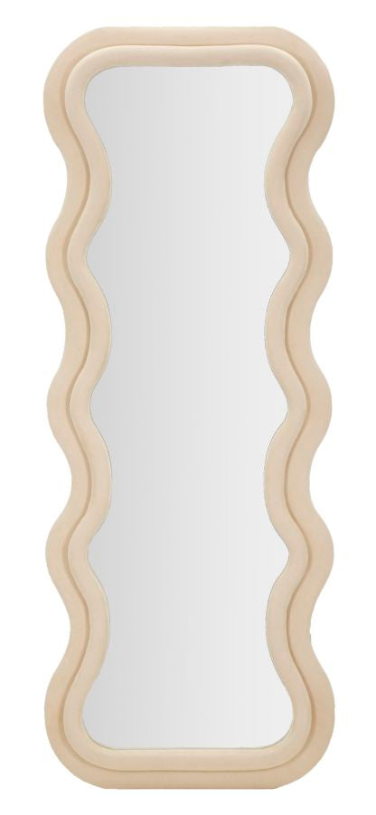 SPECCHIO DA MURO EMILY VELLUTO CREMA CM 60X6X160