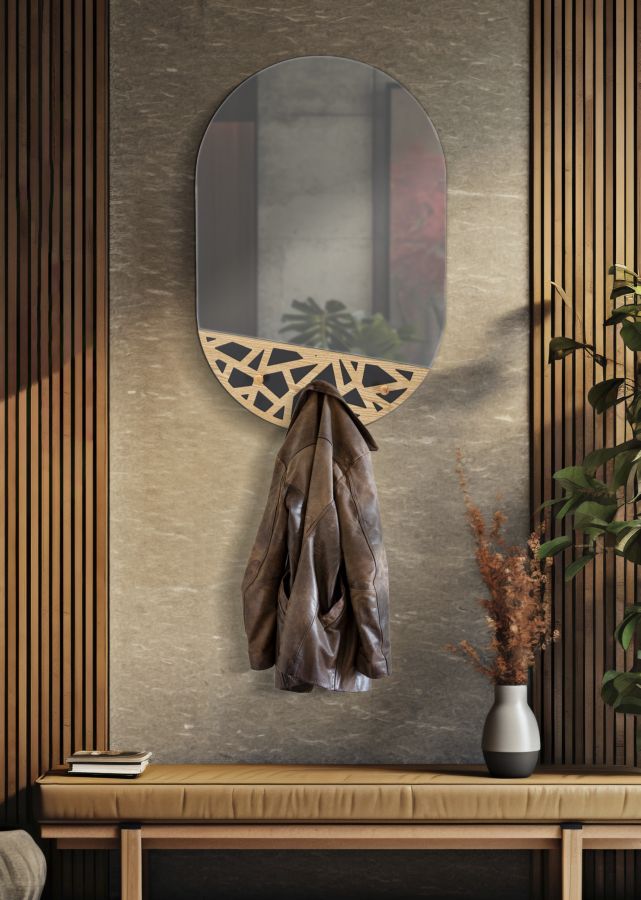 SPECCHIO DA MURO C/APP-ABITI CARV CM 60X5,3X90