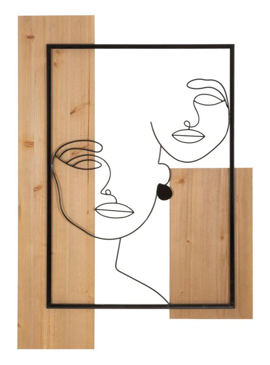 PANNELLO DA MURO FACES FERRO E BOIS CM 63X2X90