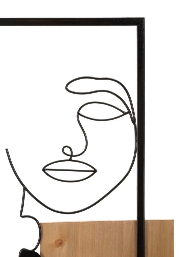 PANNELLO DA MURO FACES FERRO E BOIS CM 63X2X90