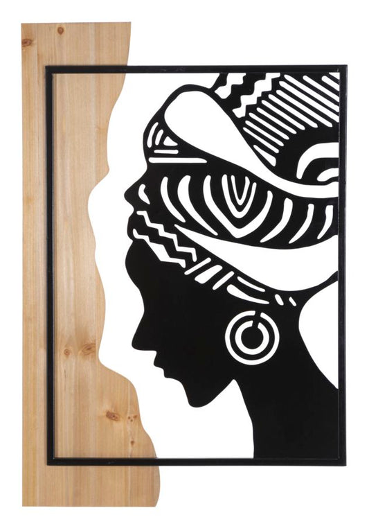PANNELLO DA MURO TRIBAL FERRO E BOIS CM 53X2X80