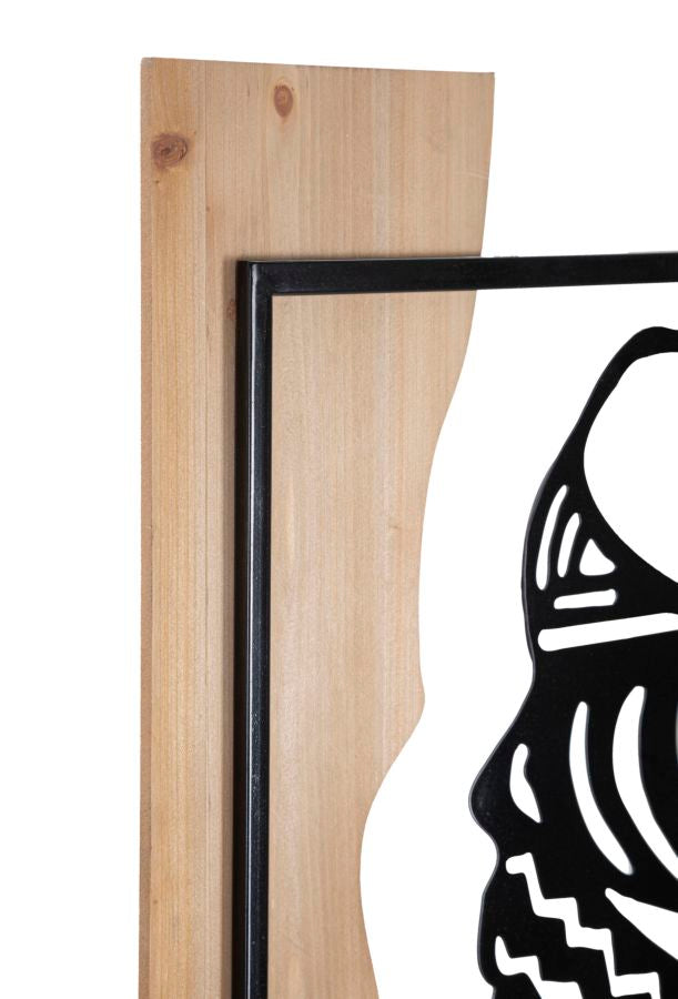 PANNELLO DA MURO TRIBAL FERRO E BOIS CM 53X2X80