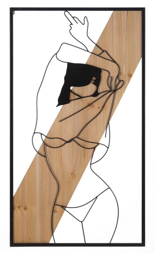 PANNELLO DA MURO BANDE -A- FERRO E BOIS CM 50X2X90
