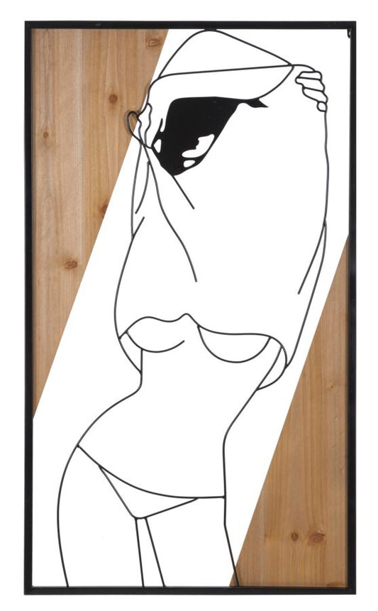 PANNELLO DA MURO BANDE -B- FERRO E BOIS CM 50X2X90
