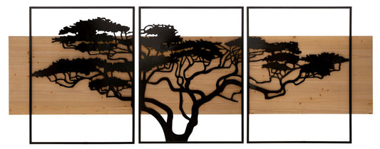 PANNELLO DA MURO LAGOS FERRO E ENSEMBLE BOIS 3PZ CM 204X2X80 (72X2X80-60X2X80)
