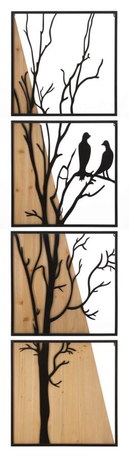 PANNELLO DA MURO OISEAU FERRO E ENSEMBLE BOIS 4PZ 50X2X200 (50X2X50)