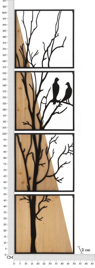 PANNELLO DA MURO OISEAU FERRO E ENSEMBLE BOIS 4PZ 50X2X200 (50X2X50)