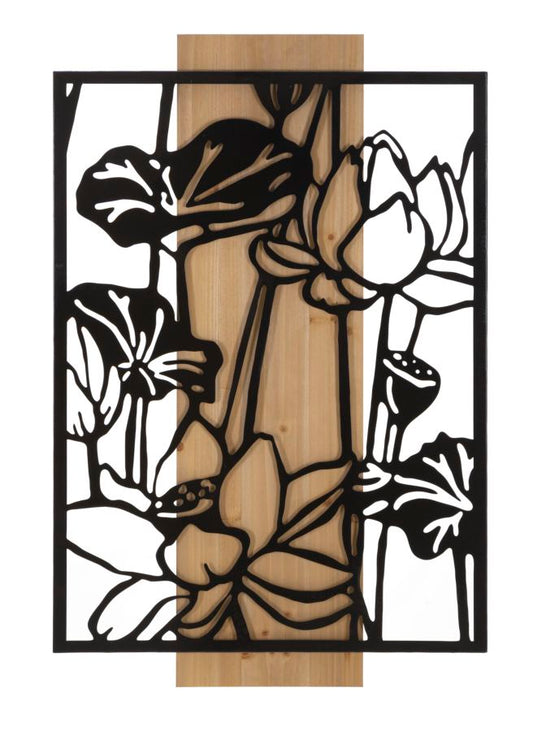 PANNELLO DA MURO LOTUS FERRO E BOIS CM 60X2X90