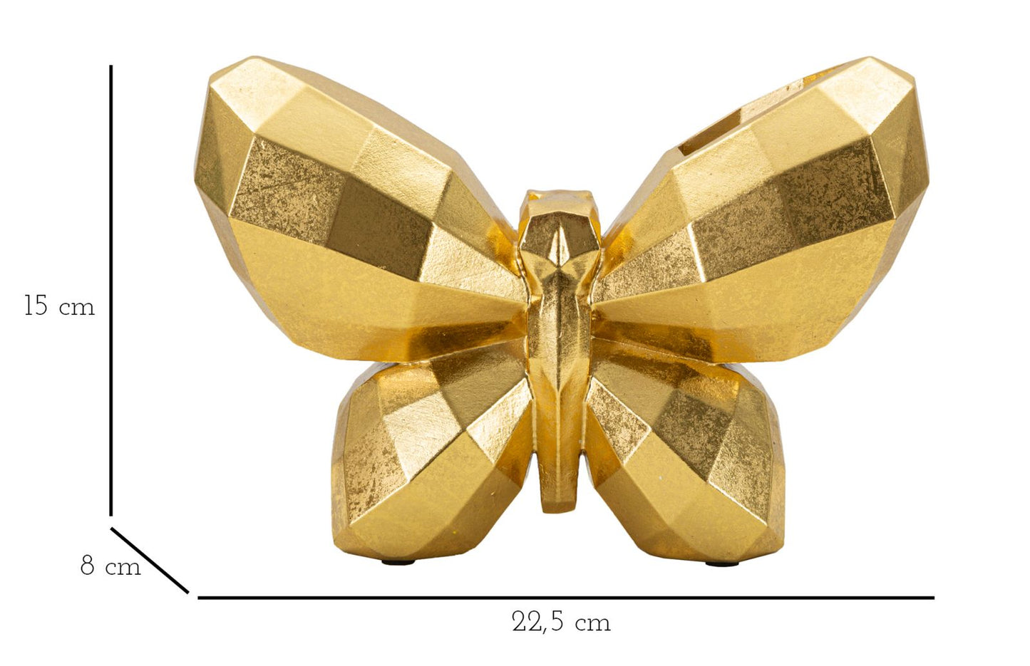 VASO PAPILLON OR CM 22,5X8X15