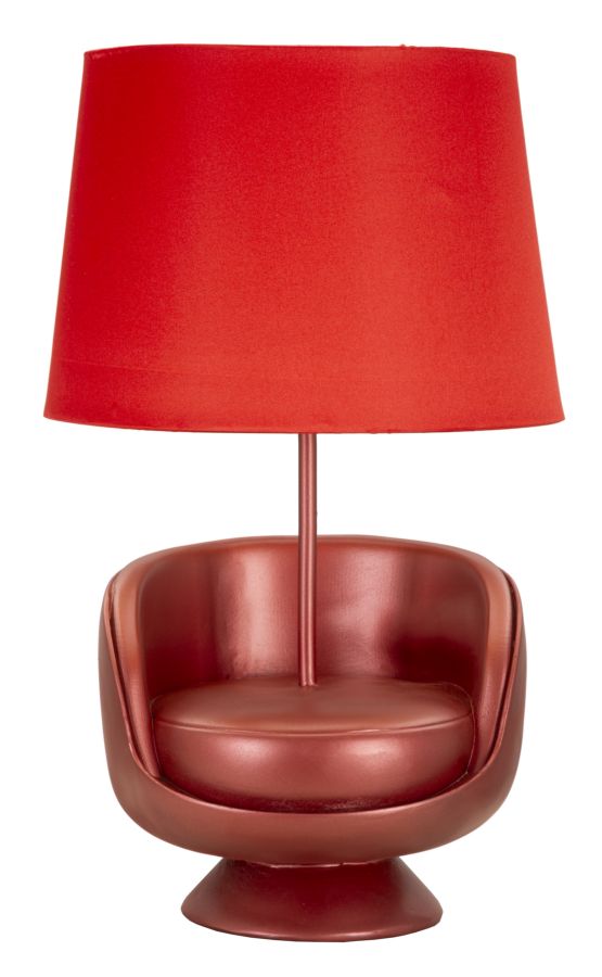 LAMPADA DA COMODINO MIDCENTURY ROSSA CM ? 26X43