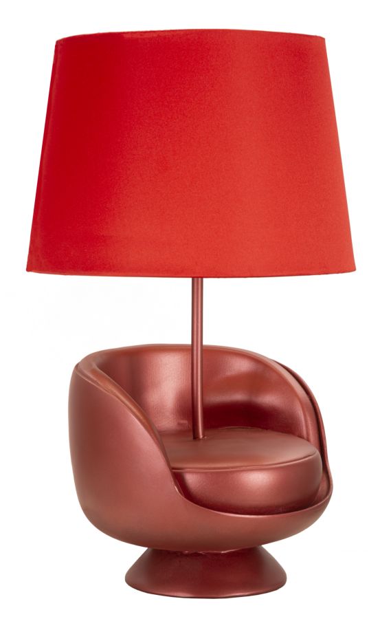LAMPADA DA COMODINO MIDCENTURY ROSSA CM ? 26X43