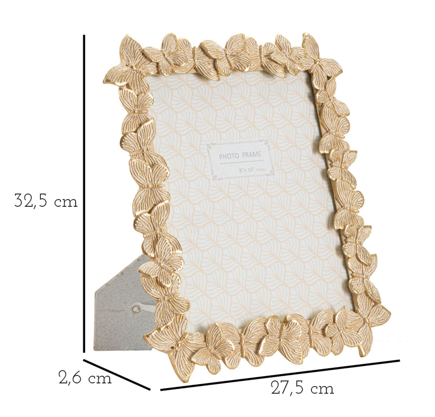 CORNICHE FARFALLE GLOD CM 27,5X2,6X32,5 (MISURA INTERNA CM 20X25)