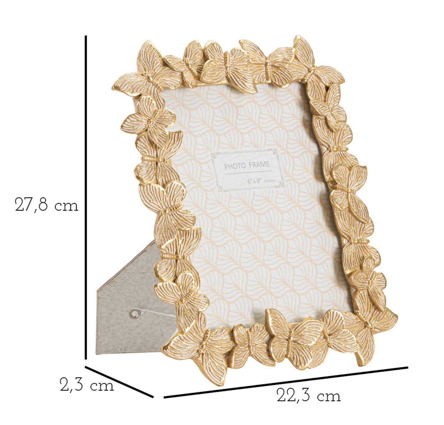 CORNICHE FARFALLE GLOD CM 22,3X2,3X27,8 (MISURA INTERNA CM 15X20)