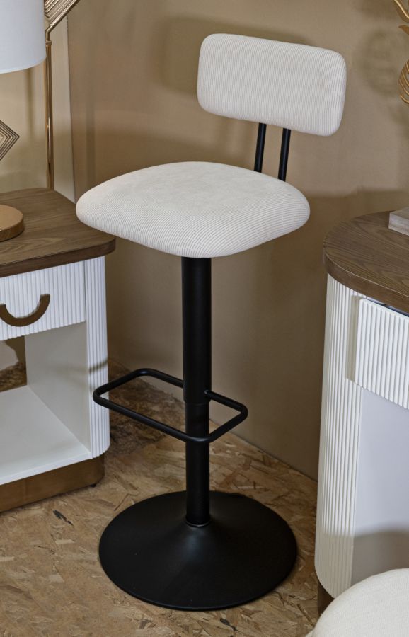 SGABELLO BARRE LUMINEUSE BIANCO CM 41X47,5X85-106,5(SEDUTA CM 61-83) SET 2PCS