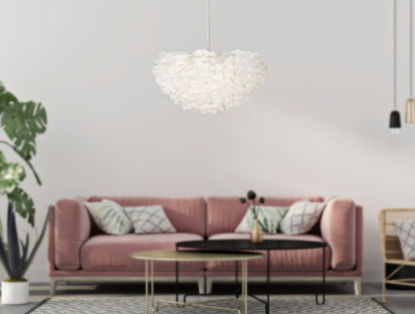 LAMPADARIO PLUME CM ? 60X30 (haute avec filo cm 110)