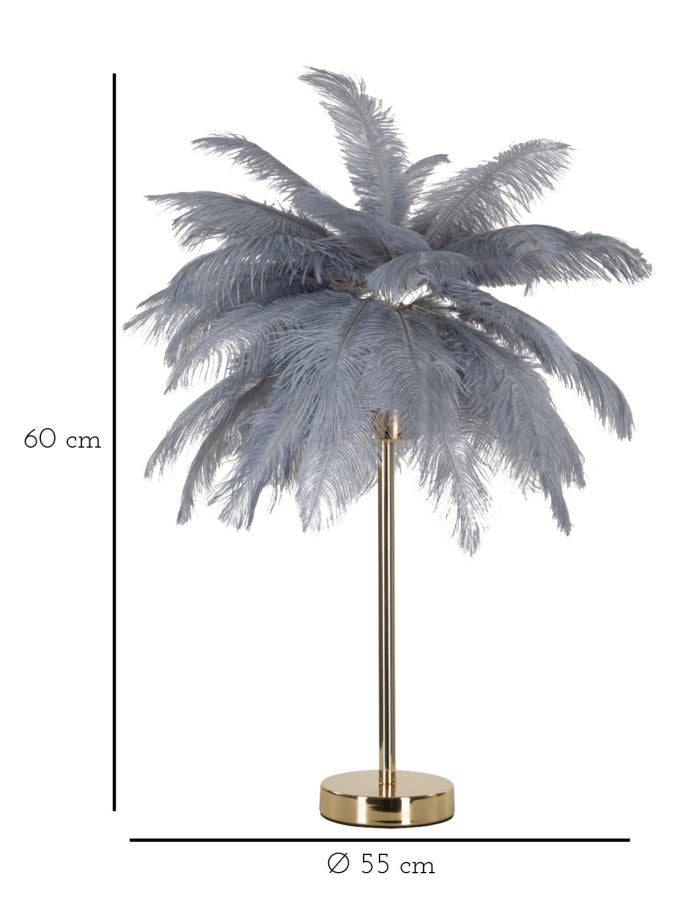 LAMPADA DA TAVOLO PALM GRIGIA CM ? 55X60