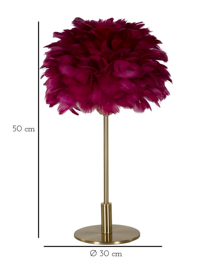 LAMPADA DA TAVOLO BOULE PLUME BORDEAUX CM ? 30X50