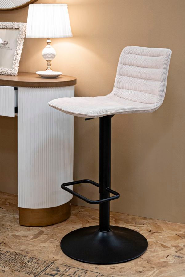 SGABELLO BAR HAUTE BIANCO CM 43X49,5X85,5-107(SEDUTA CM 61-82,5) SET 2PCS