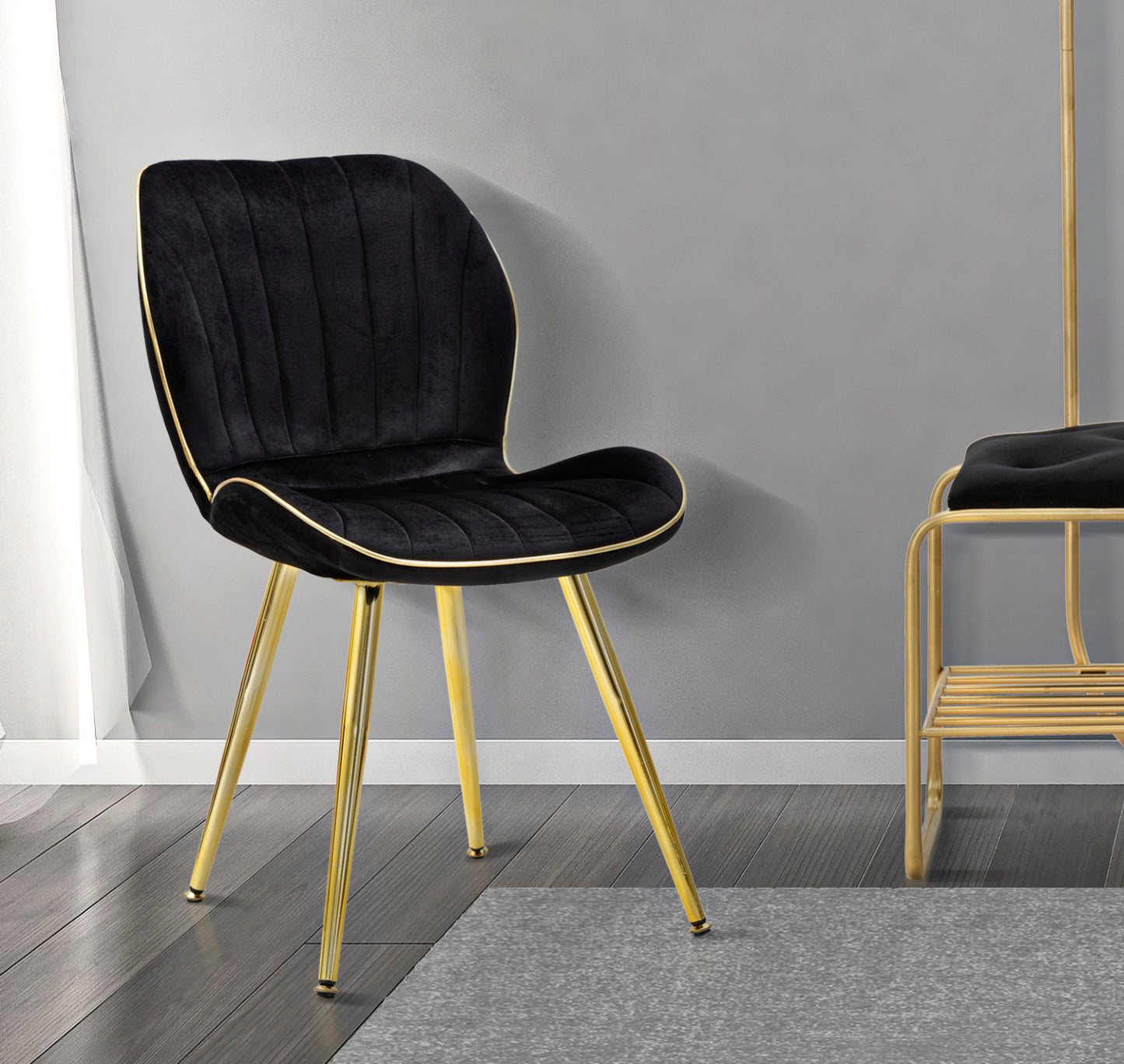 SEDIA PARIS SPACE NERA /OR ENSEMBLE 2 PZ CM 46X58X77