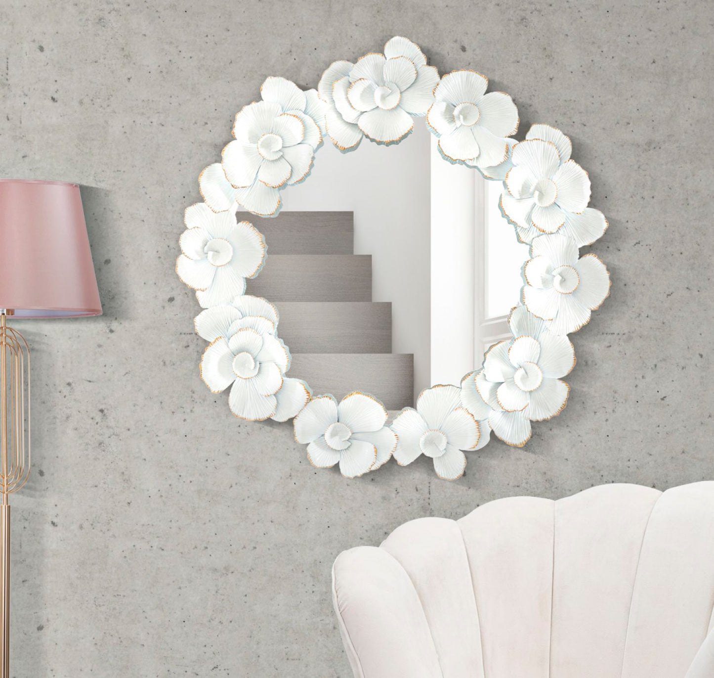 SPECCHIO FLEUR BLANCHE CM 82X2,6X85,5