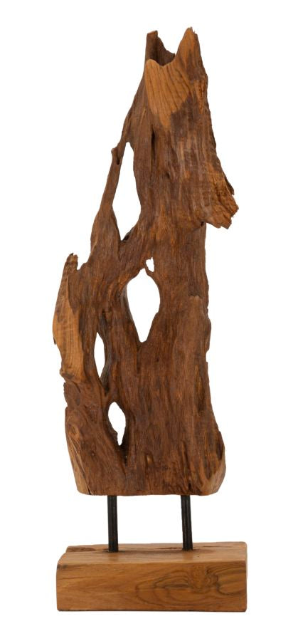 SCULTURA AKAR EN TECK RICICLATO CM 18X13X55 (PEZZI UNICI - NON RIP. EN S¨¦RIE)