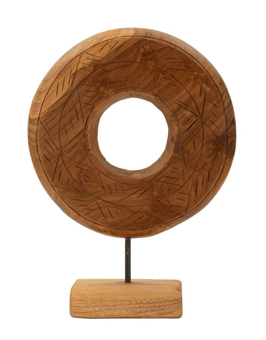 SCULTURA DORAT EN TECK RICICLATO CM 28X10X38 (PEZZI UNICI - NON RIP. EN S¨¦RIE)
