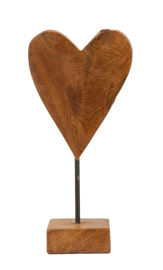 SCULTURA CUORE EN TECK RIC. CM 15X10X35 (PEZZI UNICI - NON RIP. EN S¨¦RIE)
