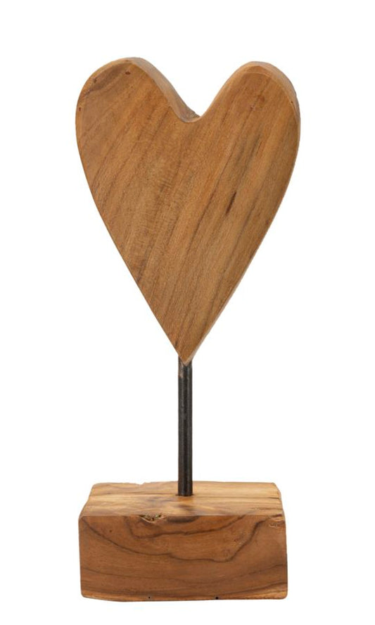 SCULTURA CUORE EN TECK RIC. CM 10X10X25 (PEZZI UNICI - NON RIP. EN S¨¦RIE)