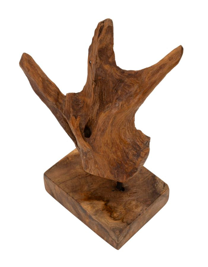 SCULTURA AKAR EN TECK RIC, CM 20X11X34 MIN 2 (PEZZI UNICI - NON RIP. EN S¨¦RIE)