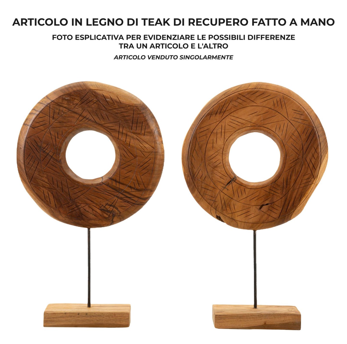 SCULTURA DORAT EN TECK RICICLATO CM 35X10X58 (PEZZI UNICI - NON RIP. EN S¨¦RIE)