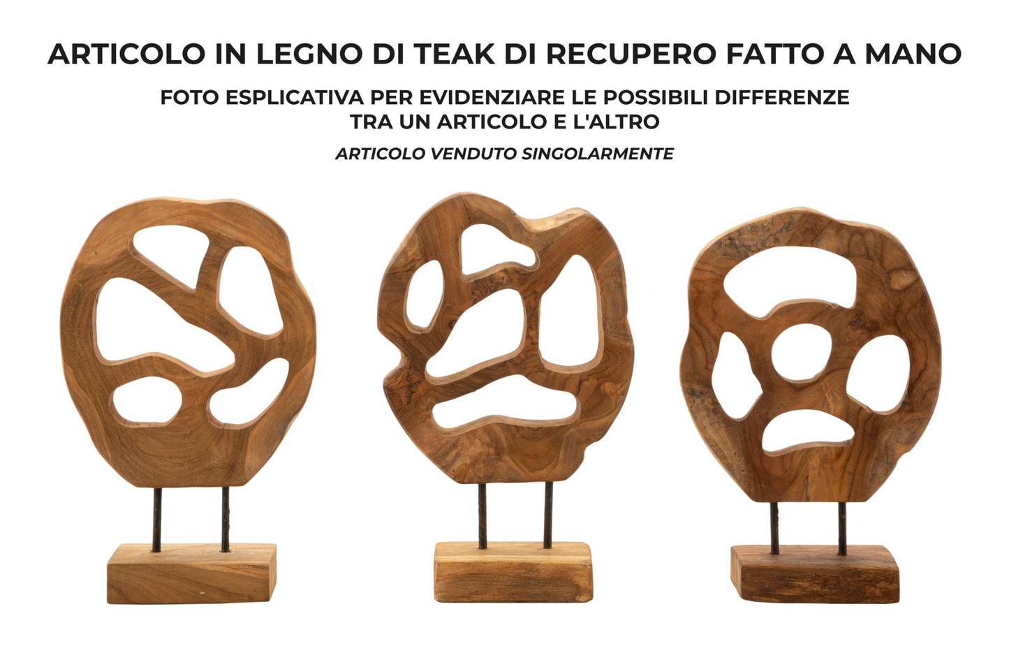 SCULTURA LUBANG EN TECK RICICLATO CM 25X10X38 (PEZZI UNICI - NON RIP. EN S¨¦RIE)