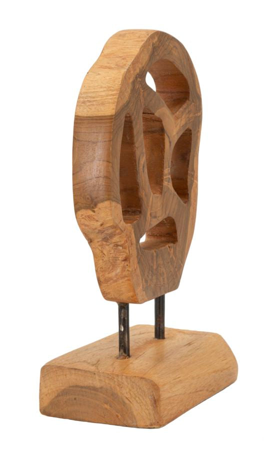 SCULTURA LUBANG EN TECK RICICLATO CM 18X10X27 (PEZZI UNICI - NON RIP. EN S¨¦RIE)