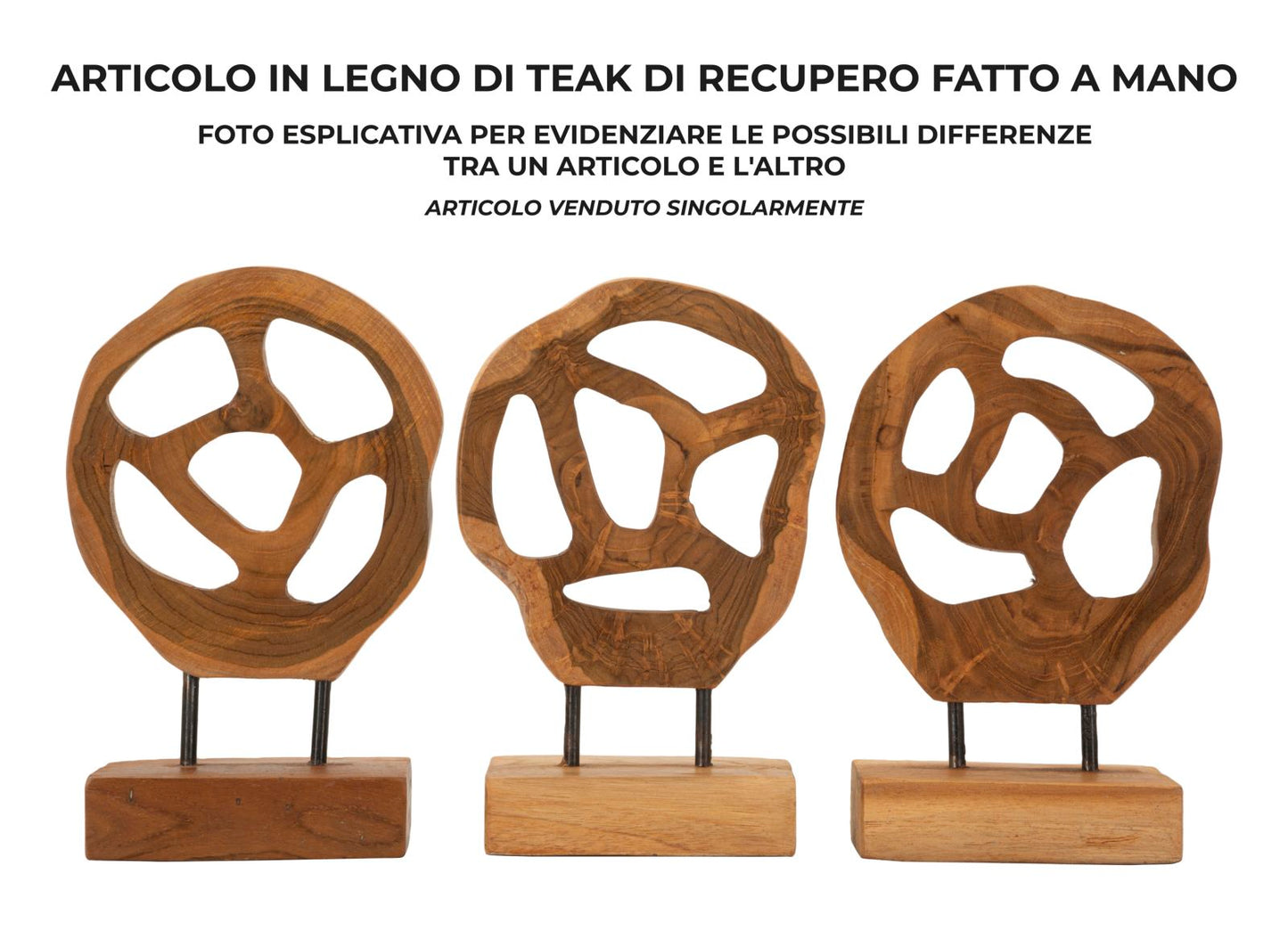 SCULTURA LUBANG EN TECK RICICLATO CM 18X10X27 (PEZZI UNICI - NON RIP. EN S¨¦RIE)