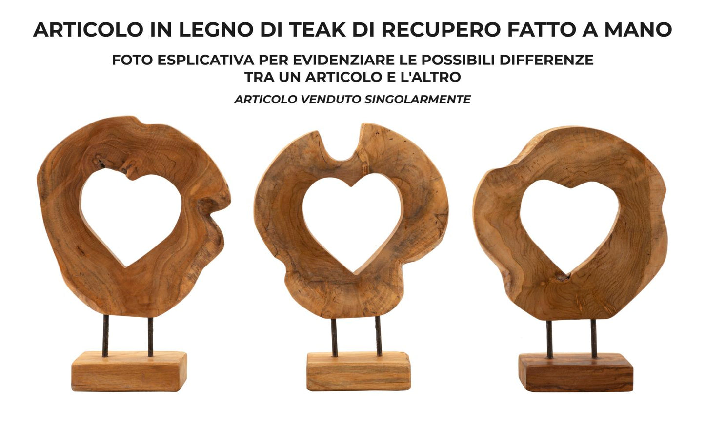 SCULTURA HASI EN TECK RICICLATO CM 28X10X38 (PEZZI UNICI - NON RIP. EN S¨¦RIE)