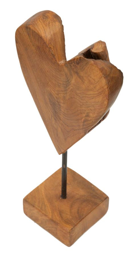 SCULTURA CUORE EN TECK RIC. CM 15X10X35 (PEZZI UNICI - NON RIP. EN S¨¦RIE)