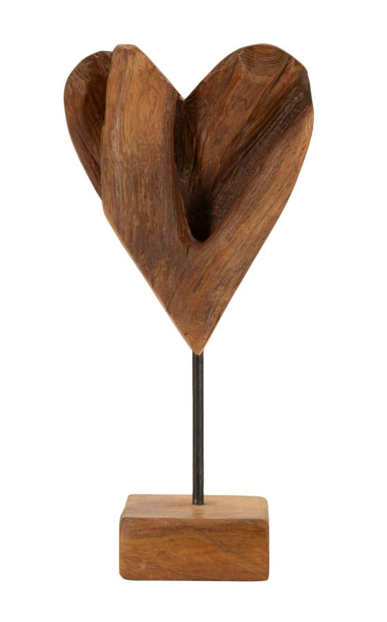 SCULTURA CUORE EN TECK RIC. CM 15X10X35 (PEZZI UNICI - NON RIP. EN S¨¦RIE)