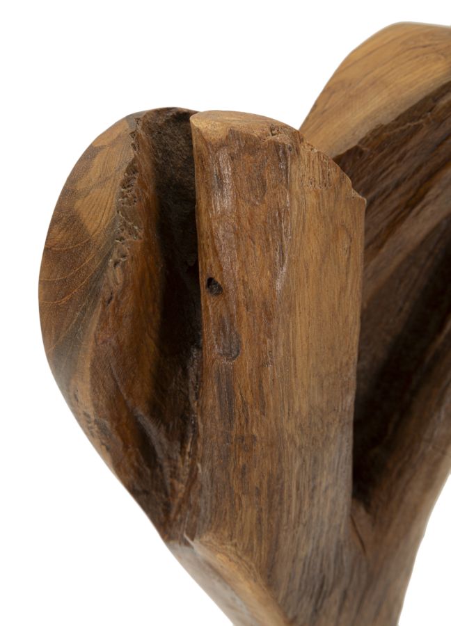 SCULTURA CUORE EN TECK RIC. CM 15X10X35 (PEZZI UNICI - NON RIP. EN S¨¦RIE)