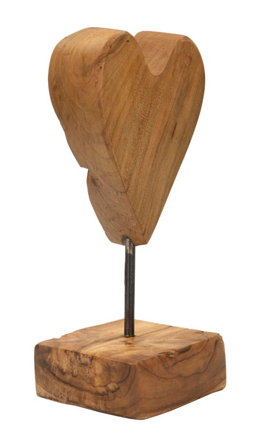 SCULTURA CUORE EN TECK RIC. CM 10X10X25 (PEZZI UNICI - NON RIP. EN S¨¦RIE)