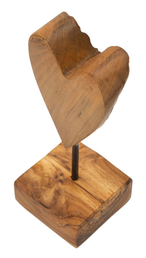 SCULTURA CUORE EN TECK RIC. CM 10X10X25 (PEZZI UNICI - NON RIP. EN S¨¦RIE)